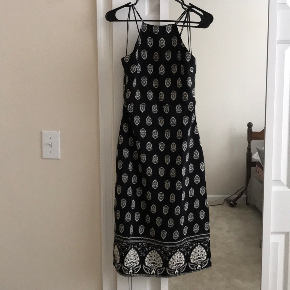 Lulus bandana print midi side slit dress